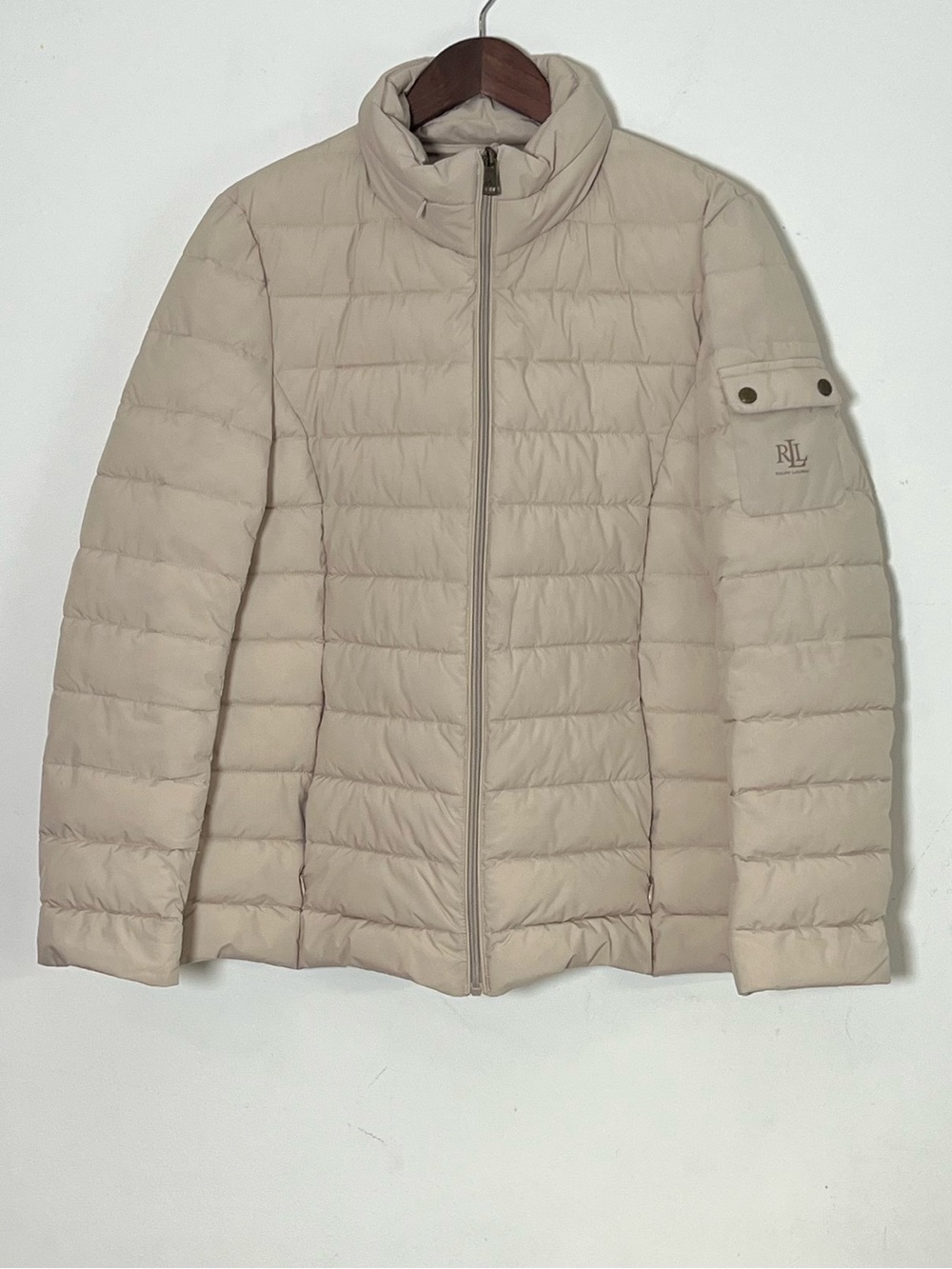 Lauren Ralph Lauren Women’s Cream Packable Stretch Puffer Jacket Full Zip